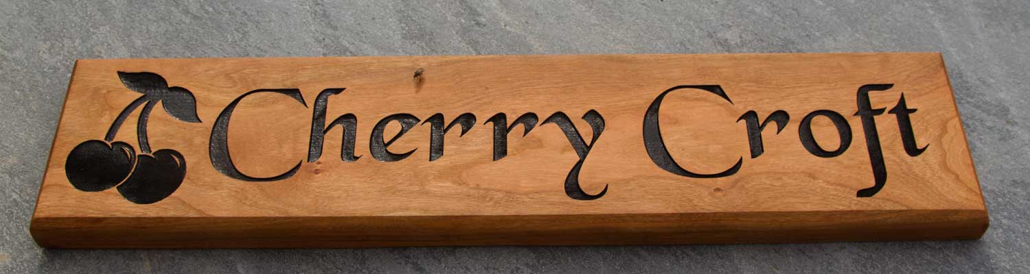 Cherry Wood House Sign