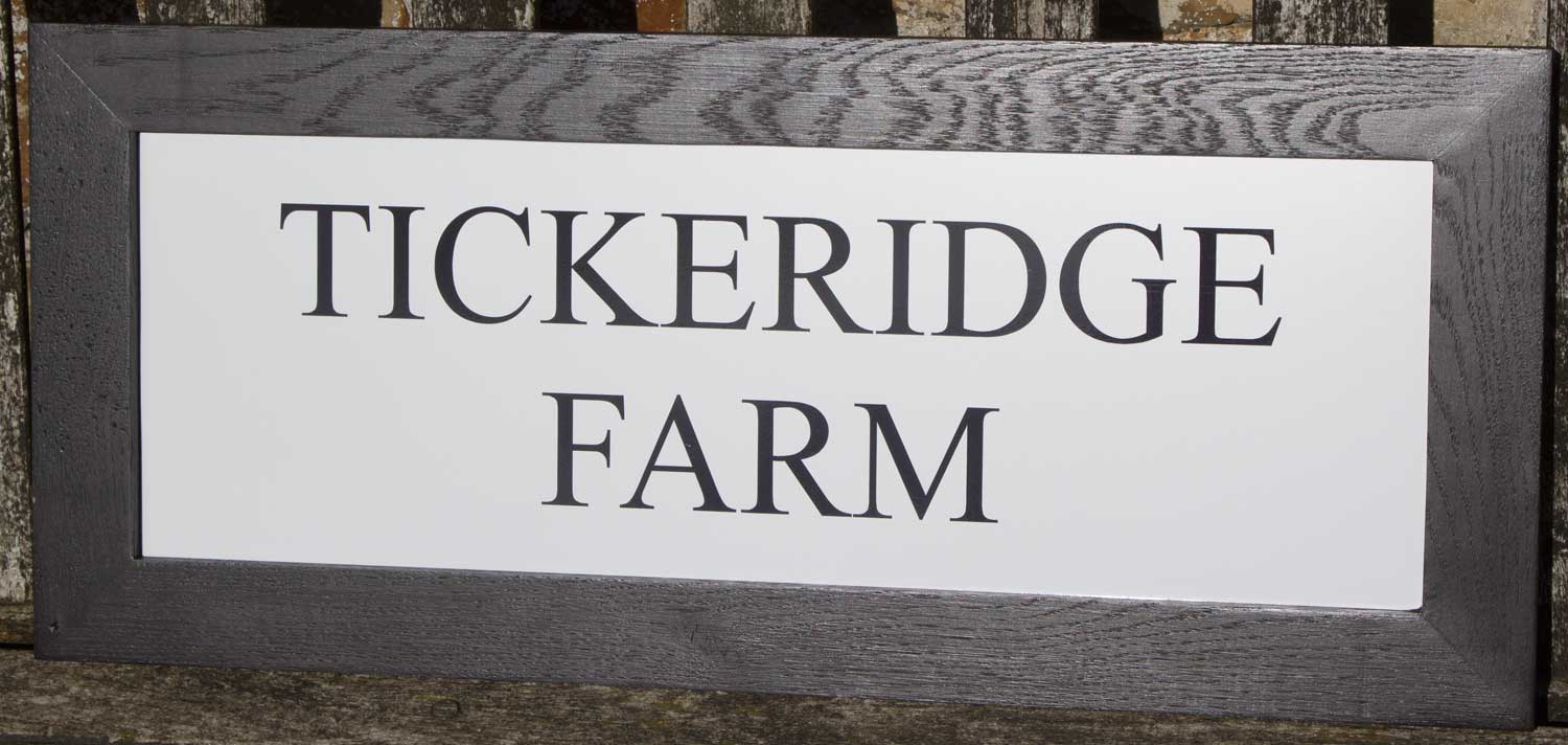 White aluminium composite sign with black frame. ref - 1310.SV.025