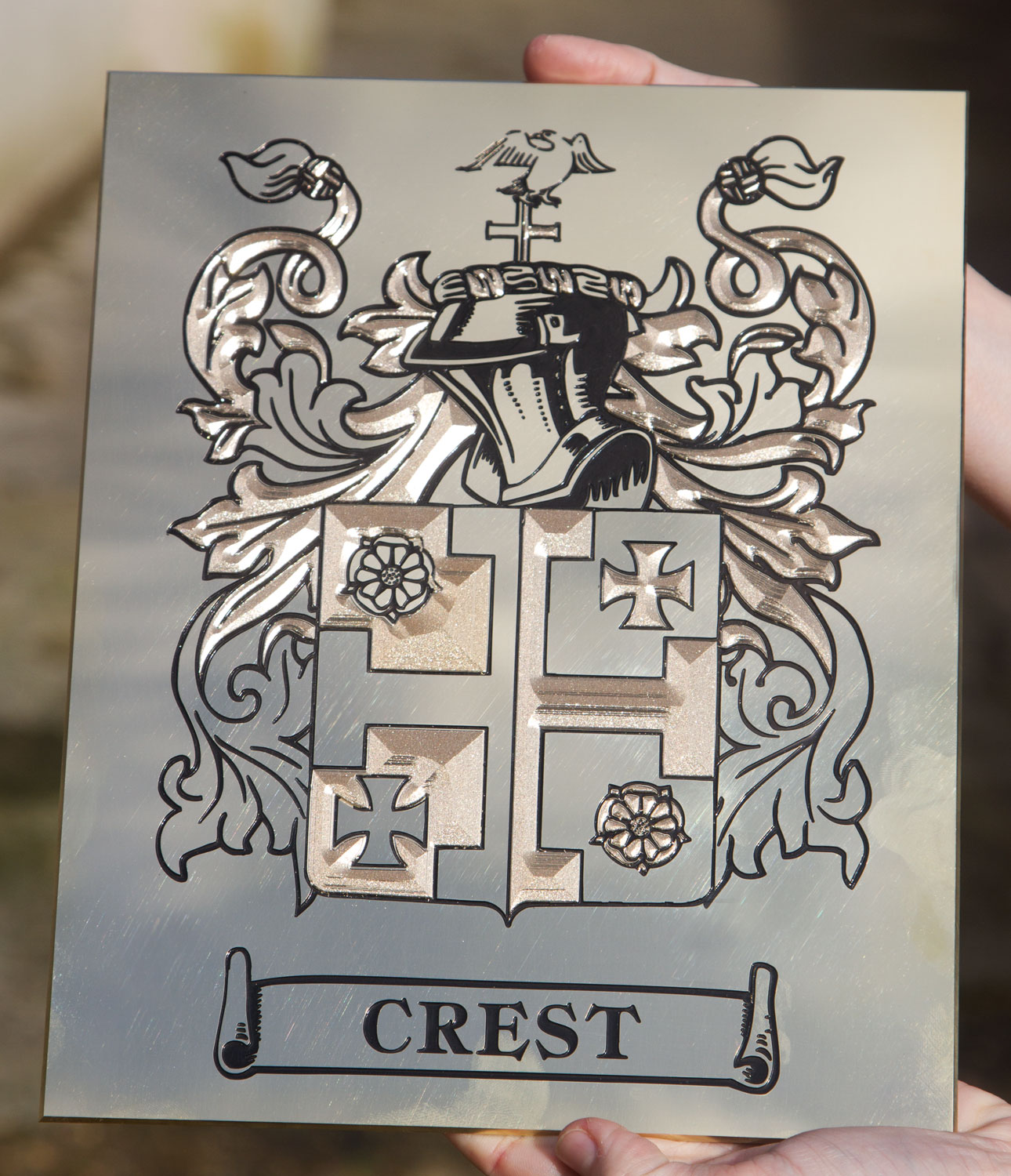 Engraved Family Crest