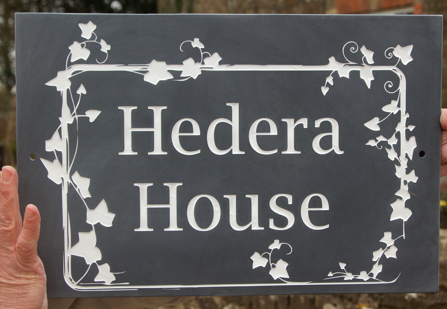 Beautiful Slate House sign