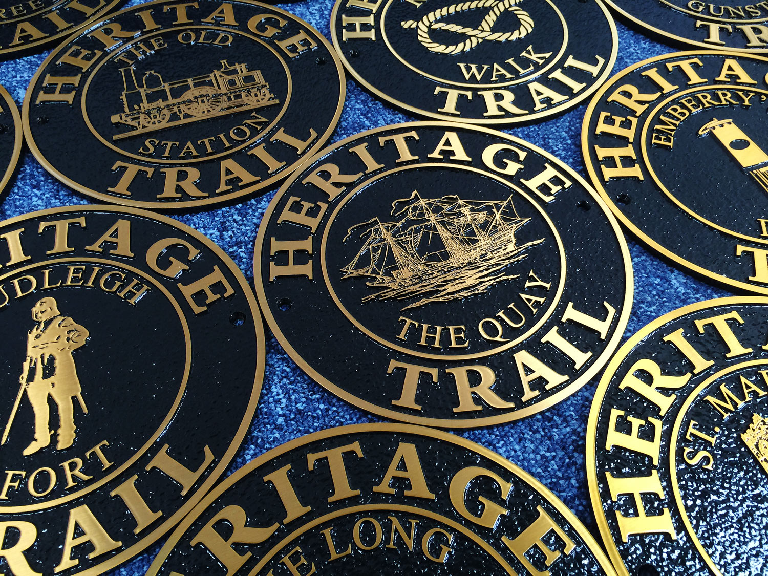 Cast Bronze Heritage Trail Signs