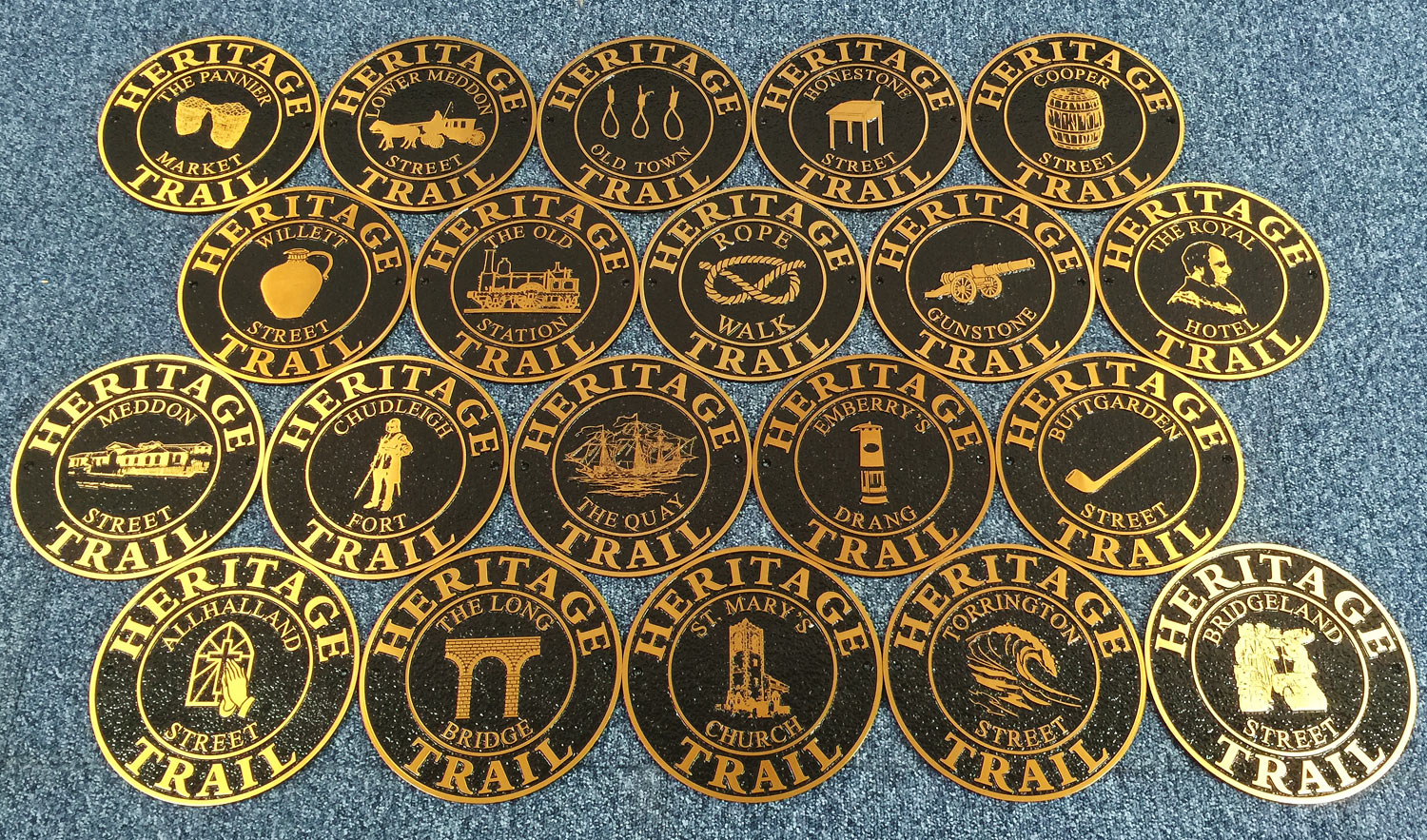 Cast Bronze Heritage Trail Signs