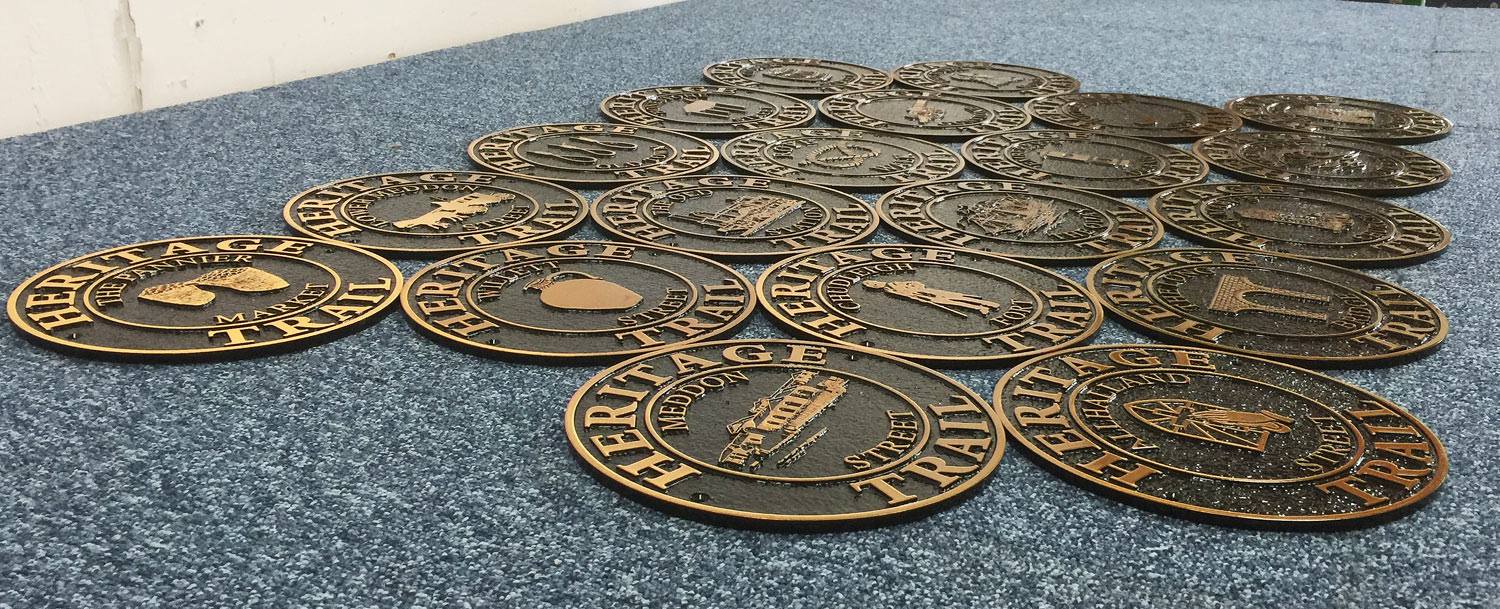 Cast Bronze Heritage Trail Signs