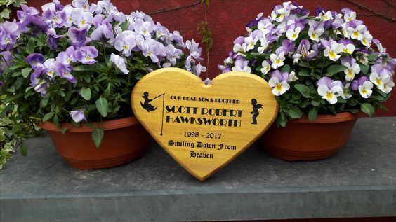 Heart shaped Wooden Memorials