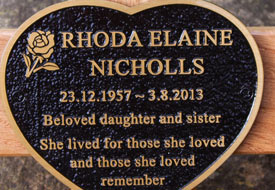 Heart shaped Cast Bronze Memorials