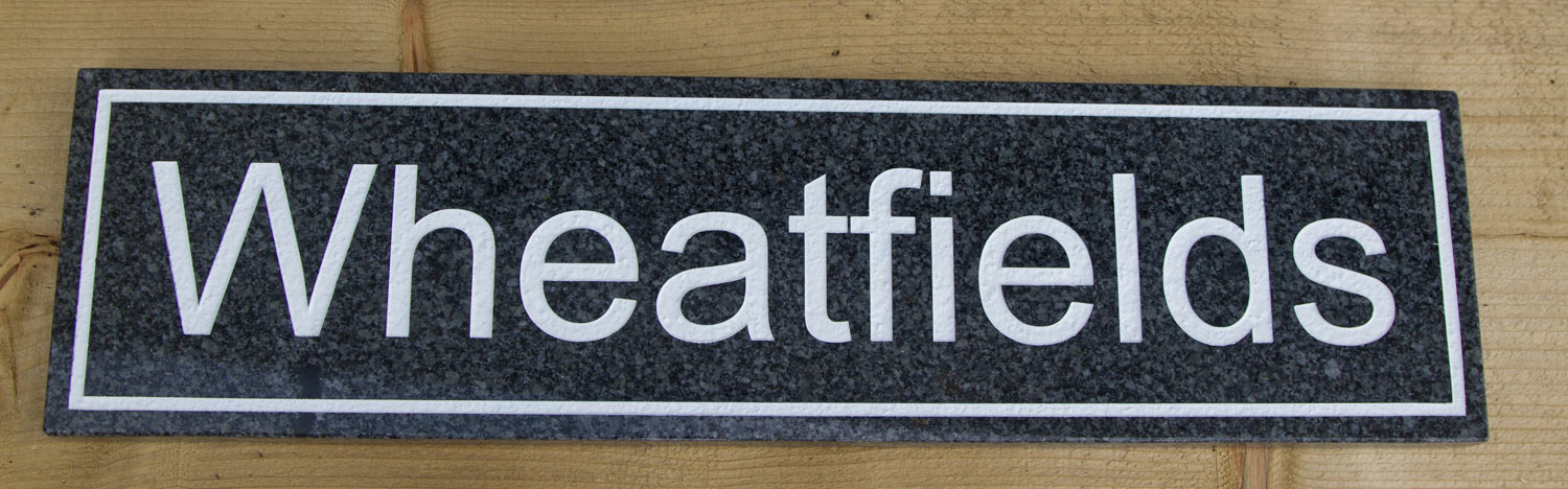 Dark Grey Granite House Sign