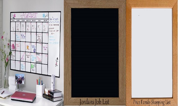 whiteboard and black board
