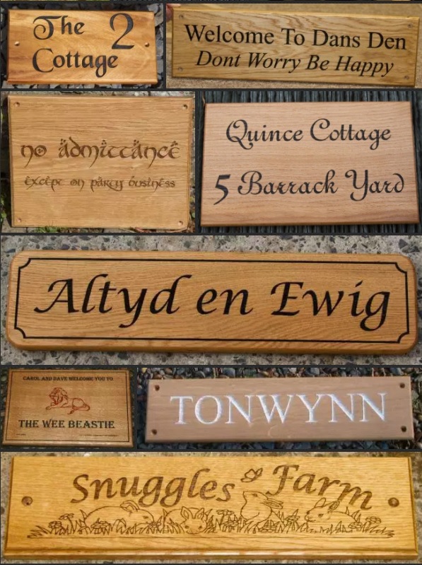 wooden plaques