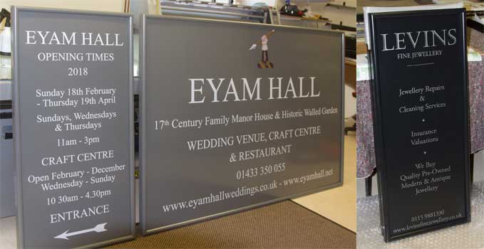 Aluminium business signs with a border