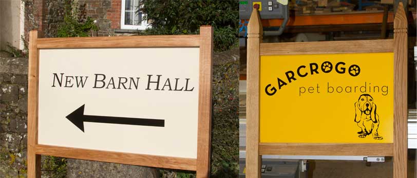 House and business entrance signs