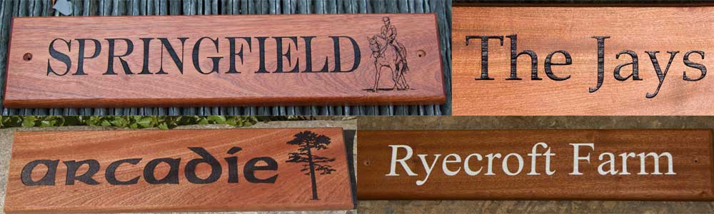 Sapele nameplates by The Sign Maker