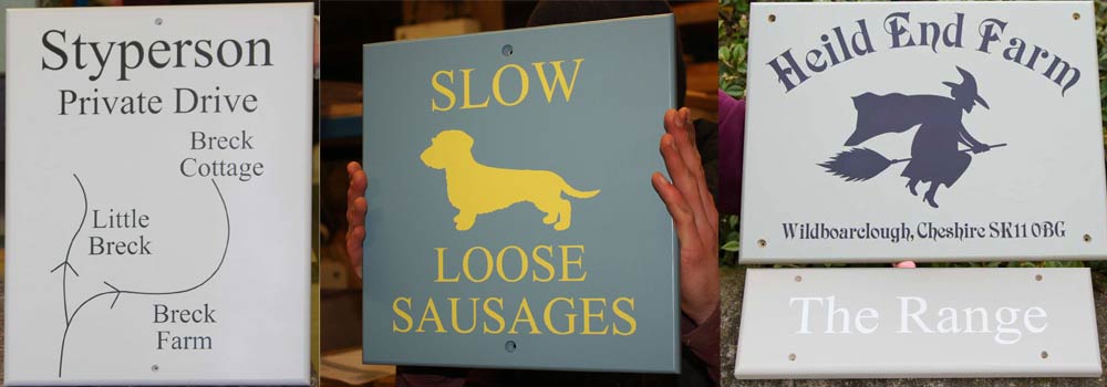 Un-edged painted signs