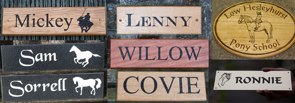 Beautiful, high quality stable nameplates crafted by The Sign Maker.