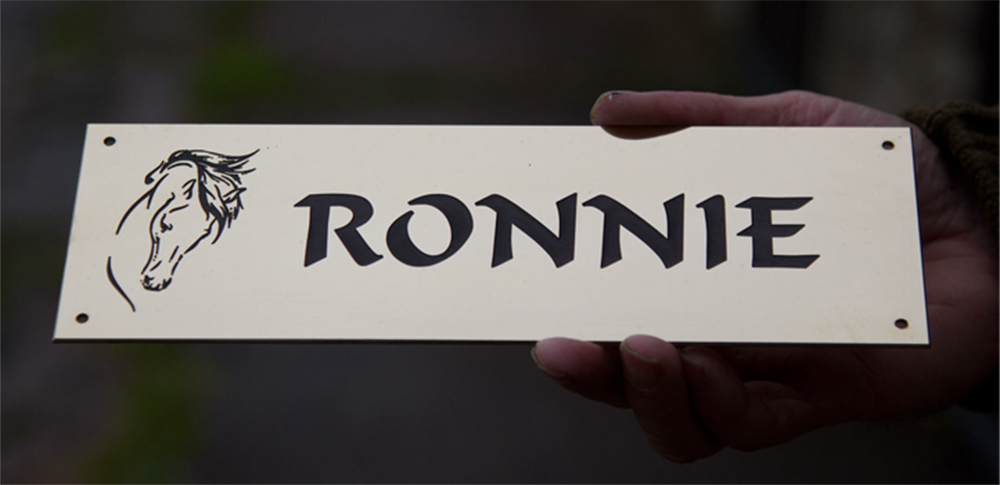 High quality Brass stable nameplates.