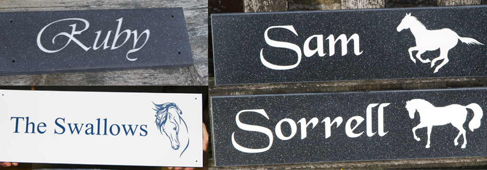 Charming, maintenance free stable nameplates made by The Sign Maker.