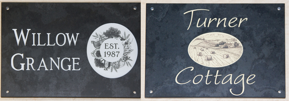 Slate sign made using our laser etch technique here at The Sign Maker.