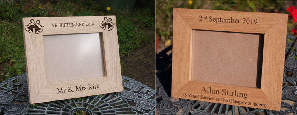 Carpentry made photo frames for Christmas by The Sign Maker.