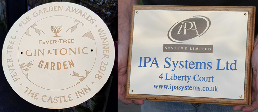 Chemically etched brass or stainless steel signs made by The Sign Maker.
