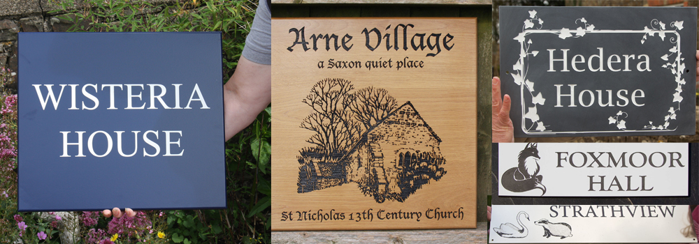 A range of beautiful house sign made by highly skilled craftsmen at The Sign Maker, North Devon. 