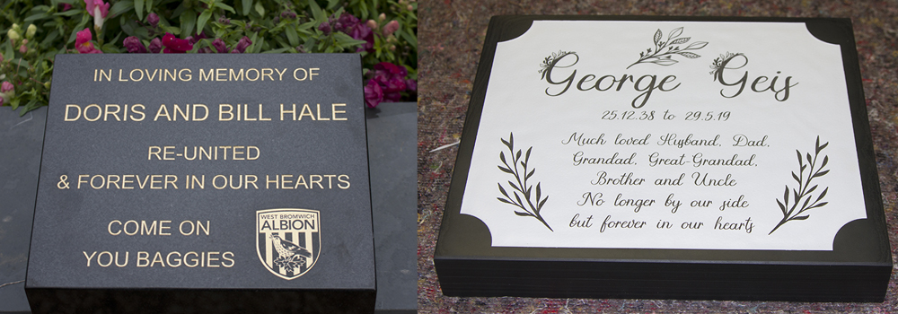 Detailed stone memorials made by The Sign Maker.