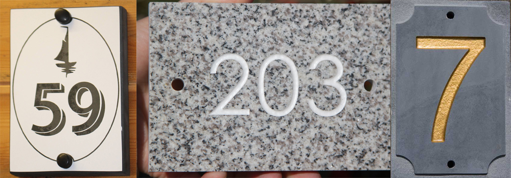High quality stone number signs made by The Sign Maker. 
