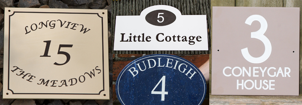Beautiful engraved house number signs made by The Sign Maker, North Devon.