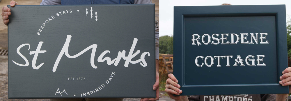 Beautiful painted wooden signs made by The Sign Maker.