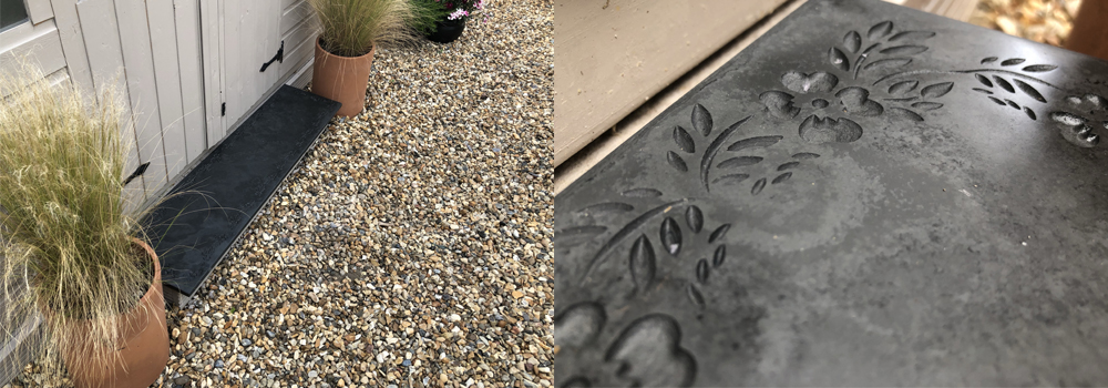 Bespoke crafted, personalised slate door steps made by The Sign Maker.