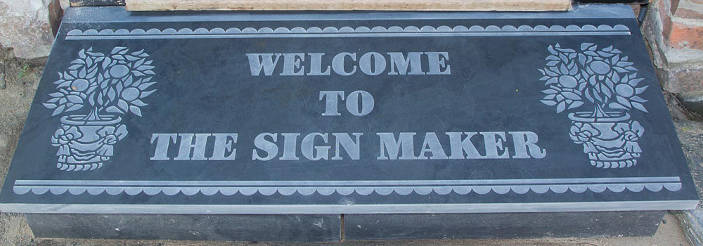 Personalised slate door steps are a great addition to any business or home.
