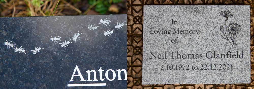 Include beautiful images on your sign or memorial with impact engraving.