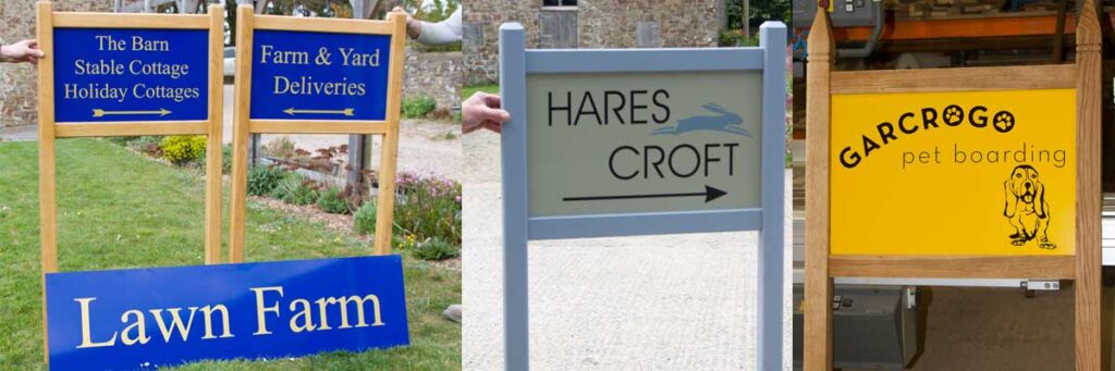 Framed entrance signs are a great choice when a more detailed centre panel is required - crafted at The Sign Maker.