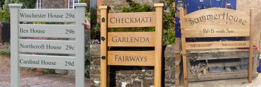 Ladder signs make an excellent choice for entrance signs with multiple business names. 