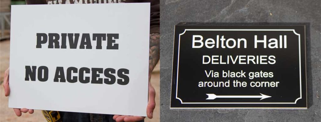 Simple information signs are an essential part of any business - made at The Sign Maker. 
