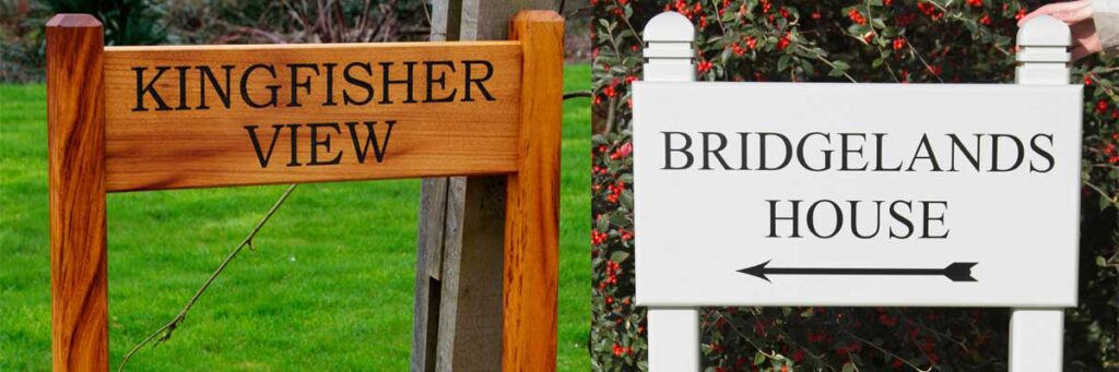 high-quality, bespoke wooden entrance signs crafted and The Sign Maker. 