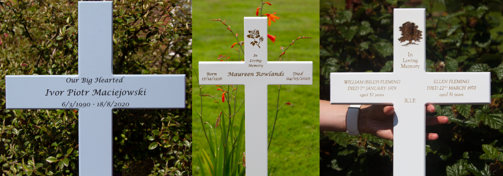 Painted Wooden Memorial Crosses and Grave Markers | Designing A Wooden Memorial Cross