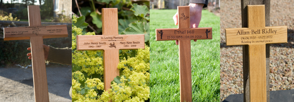 Natural Wooden Memorial Crosses and Grave Markers | Designing A Wooden Memorial Cross