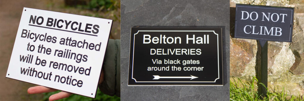 Acrylic Laminate information signs for Farms and Estates.